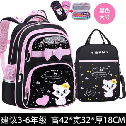 pink bow school bag/lunch bag set