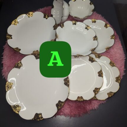 White/Gold luxury dinner set of 8